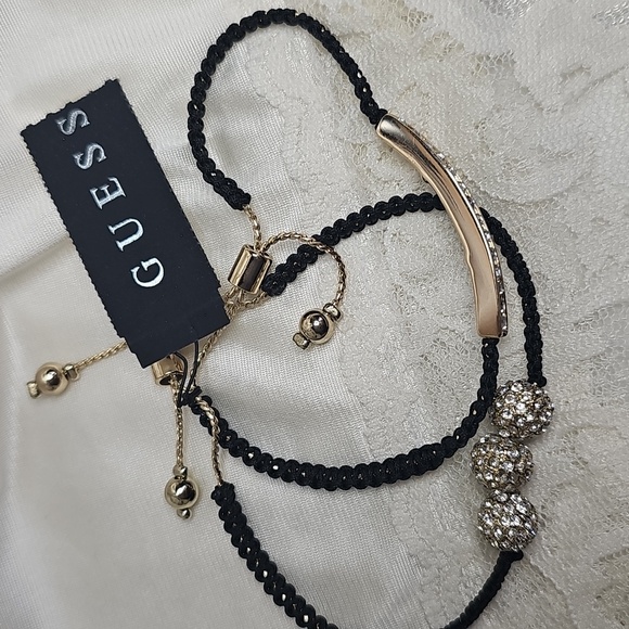 GUESS Black and Gold Women's Bracelet Set Of 2 - Picture 2 of 3